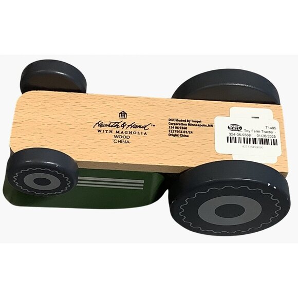 Hearth & Hand With Magnolia Wooden Toy Tractor Farm Green Tan - Picture 4 of 9